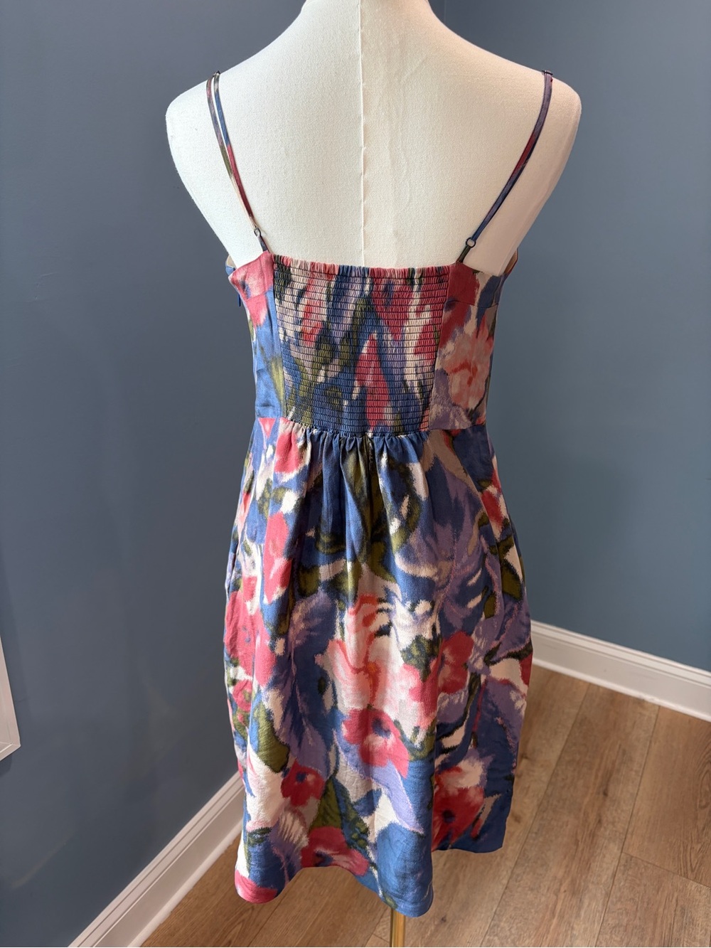 Anthropologie Moulinette Soeurs Reflecting Pool 100% Silk Floral Dress 6 - Picture 7 of 10